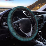 Blue Aboriginal Dot Pattern Print Car Steering Wheel Cover