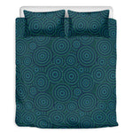 Blue Aboriginal Dot Pattern Print Duvet Cover Bedding Set