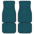 Blue Aboriginal Dot Pattern Print Front and Back Car Floor Mats