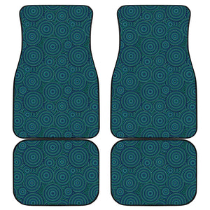 Blue Aboriginal Dot Pattern Print Front and Back Car Floor Mats