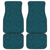 Blue Aboriginal Dot Pattern Print Front and Back Car Floor Mats