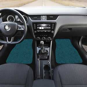 Blue Aboriginal Dot Pattern Print Front and Back Car Floor Mats