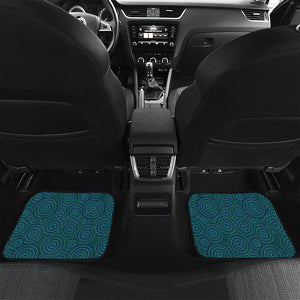 Blue Aboriginal Dot Pattern Print Front and Back Car Floor Mats