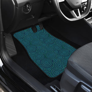 Blue Aboriginal Dot Pattern Print Front and Back Car Floor Mats