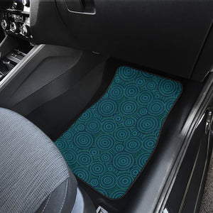 Blue Aboriginal Dot Pattern Print Front and Back Car Floor Mats