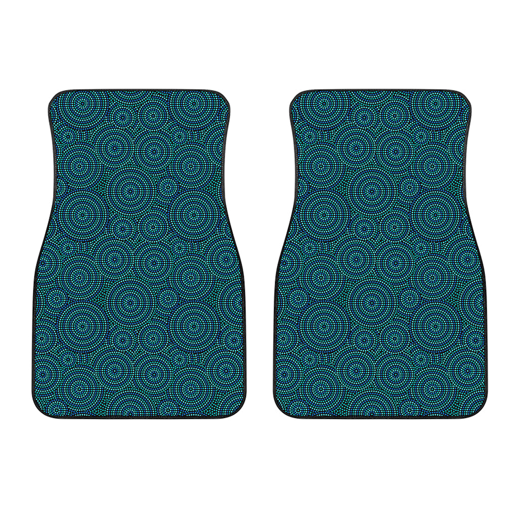 Blue Aboriginal Dot Pattern Print Front Car Floor Mats