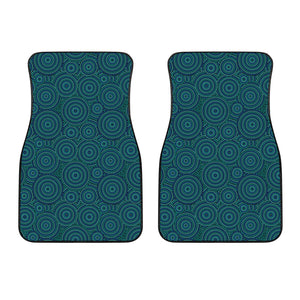 Blue Aboriginal Dot Pattern Print Front Car Floor Mats