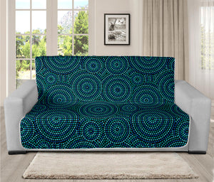 Blue Aboriginal Dot Pattern Print Futon Protector