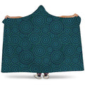 Blue Aboriginal Dot Pattern Print Hooded Blanket