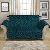 Blue Aboriginal Dot Pattern Print Loveseat Protector