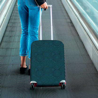 Blue Aboriginal Dot Pattern Print Luggage Cover