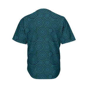 Blue Aboriginal Dot Pattern Print Men's Baseball Jersey