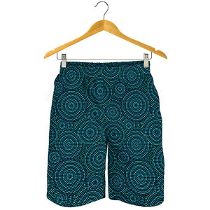 Blue Aboriginal Dot Pattern Print Men's Shorts