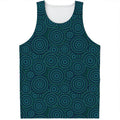 Blue Aboriginal Dot Pattern Print Men's Tank Top