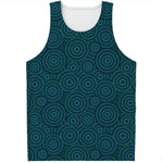 Blue Aboriginal Dot Pattern Print Men's Tank Top