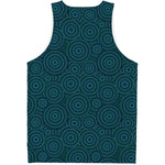 Blue Aboriginal Dot Pattern Print Men's Tank Top