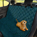 Blue Aboriginal Dot Pattern Print Pet Car Back Seat Cover