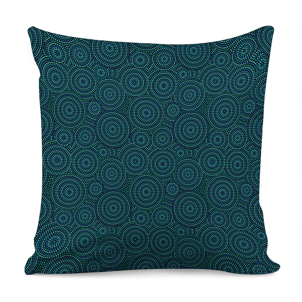 Blue Aboriginal Dot Pattern Print Pillow Cover