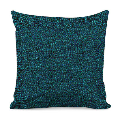 Blue Aboriginal Dot Pattern Print Pillow Cover