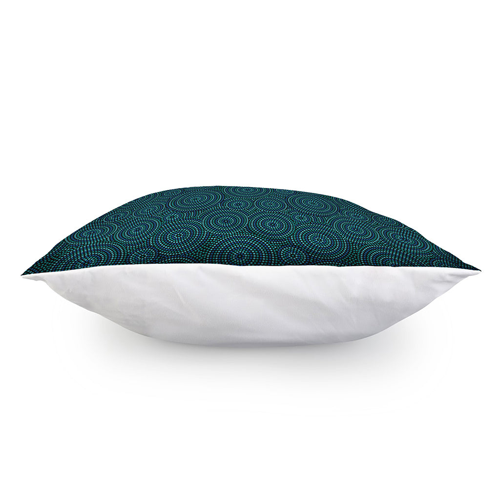 Blue Aboriginal Dot Pattern Print Pillow Cover