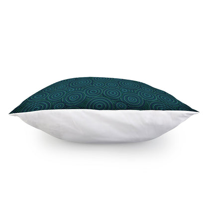 Blue Aboriginal Dot Pattern Print Pillow Cover
