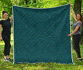 Blue Aboriginal Dot Pattern Print Quilt