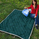 Blue Aboriginal Dot Pattern Print Quilt