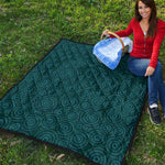 Blue Aboriginal Dot Pattern Print Quilt