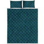 Blue Aboriginal Dot Pattern Print Quilt Bed Set
