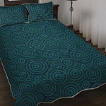Blue Aboriginal Dot Pattern Print Quilt Bed Set