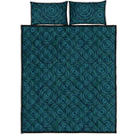 Blue Aboriginal Dot Pattern Print Quilt Bed Set