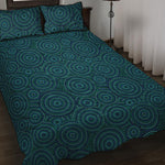 Blue Aboriginal Dot Pattern Print Quilt Bed Set