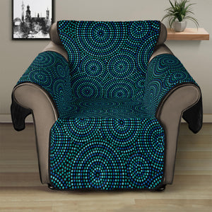 Blue Aboriginal Dot Pattern Print Recliner Protector