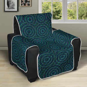 Blue Aboriginal Dot Pattern Print Recliner Protector