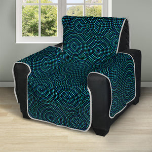 Blue Aboriginal Dot Pattern Print Recliner Protector