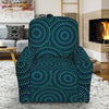 Blue Aboriginal Dot Pattern Print Recliner Slipcover