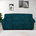 Blue Aboriginal Dot Pattern Print Sofa Cover