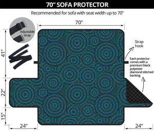 Blue Aboriginal Dot Pattern Print Sofa Protector