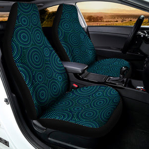 Blue Aboriginal Dot Pattern Print Universal Fit Car Seat Covers