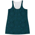 Blue Aboriginal Dot Pattern Print Women's Racerback Tank Top