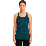 Blue Aboriginal Dot Pattern Print Women's Racerback Tank Top