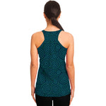 Blue Aboriginal Dot Pattern Print Women's Racerback Tank Top