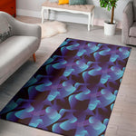 Blue Abstract Spirit Print Area Rug
