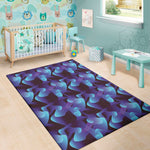 Blue Abstract Spirit Print Area Rug