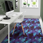 Blue Abstract Spirit Print Area Rug
