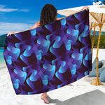 Blue Abstract Spirit Print Beach Sarong Wrap