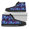 Blue Abstract Spirit Print Black High Top Sneakers