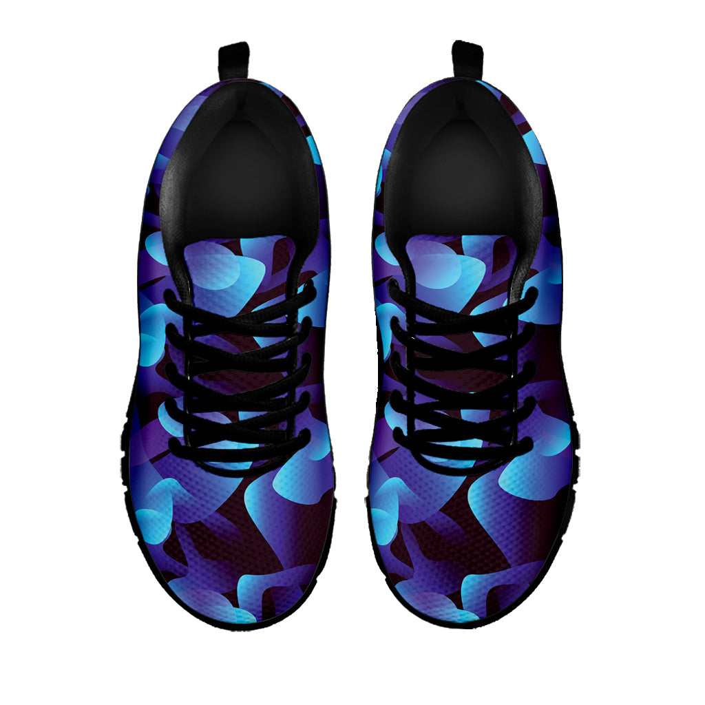 Blue Abstract Spirit Print Black Sneakers