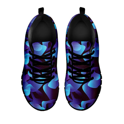 Blue Abstract Spirit Print Black Sneakers