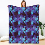 Blue Abstract Spirit Print Blanket